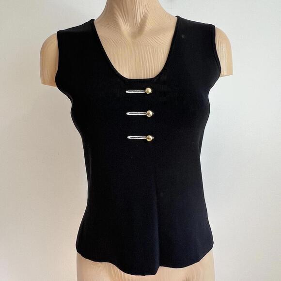 Patty Lewis Women's Coord Set Small Vintage Black Nautical Western Concha Rayon - Picture 7 of 12